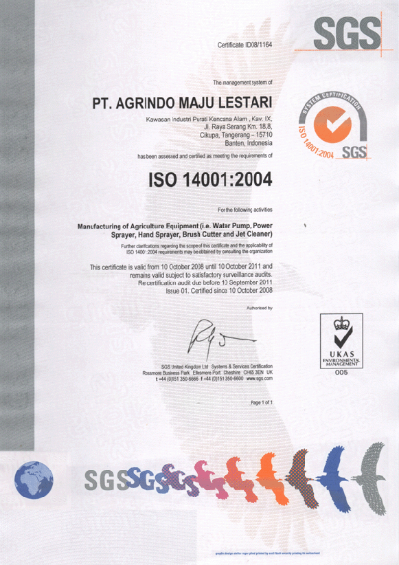 ISO14001:2004 (SGS - UKAS)
